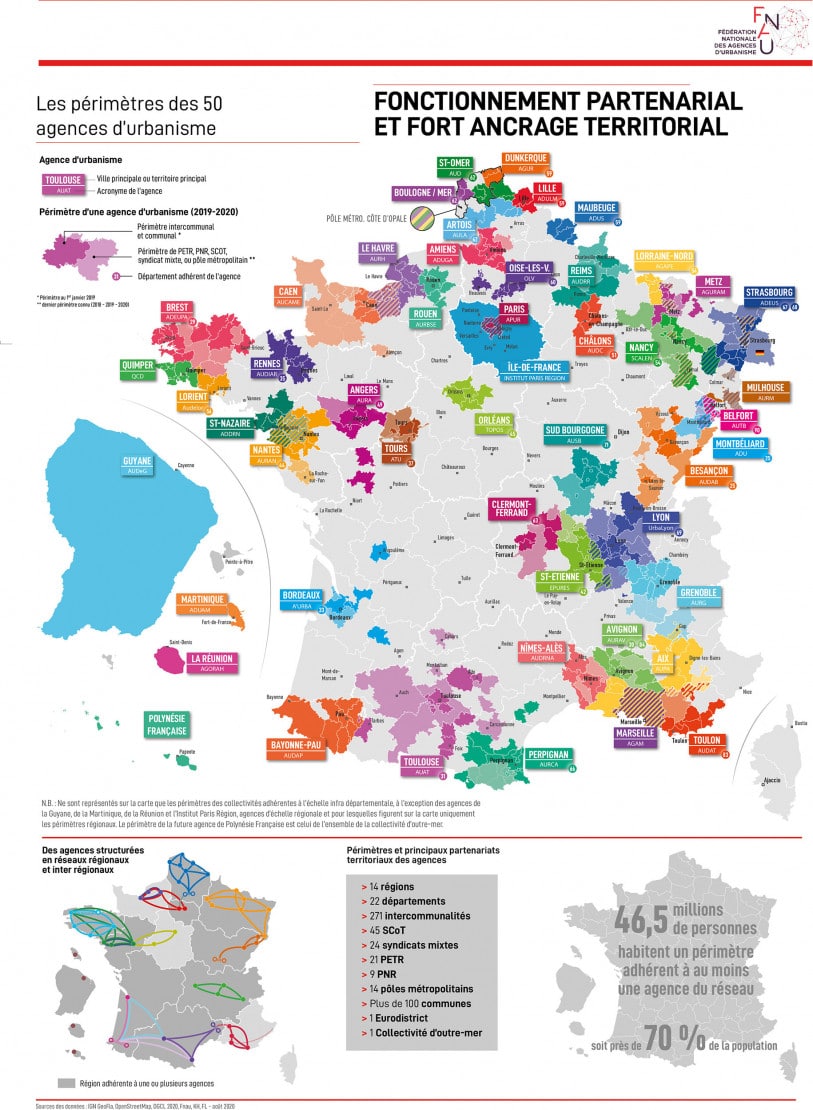 Carte territoires des agences FNAU